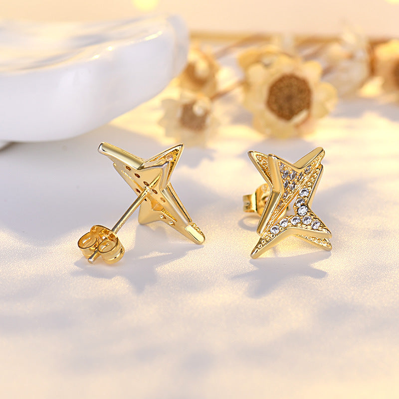 Sterling Sier Needle Simple Female Temperament Stud Earrings
