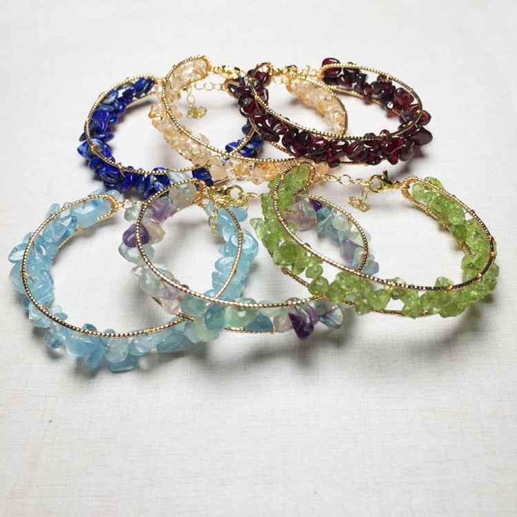 Crystal Gravel Garnet Strawberry Olivine Fluorite Other Bracelets