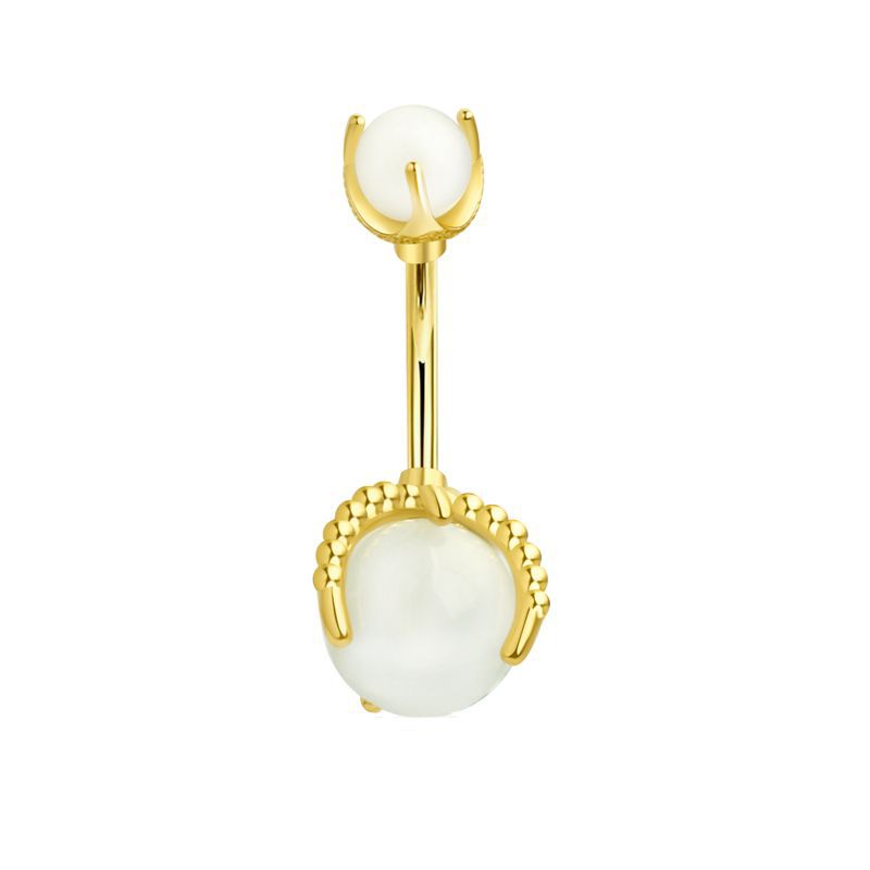 Gold Belly Rhinestone Zircon Style Navel Buckle Earrings