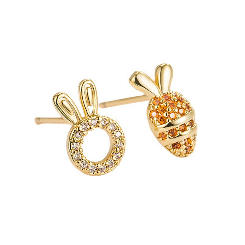 Women's Niche Design Asymmetric Small Simple Cute Sleeping No Earrings