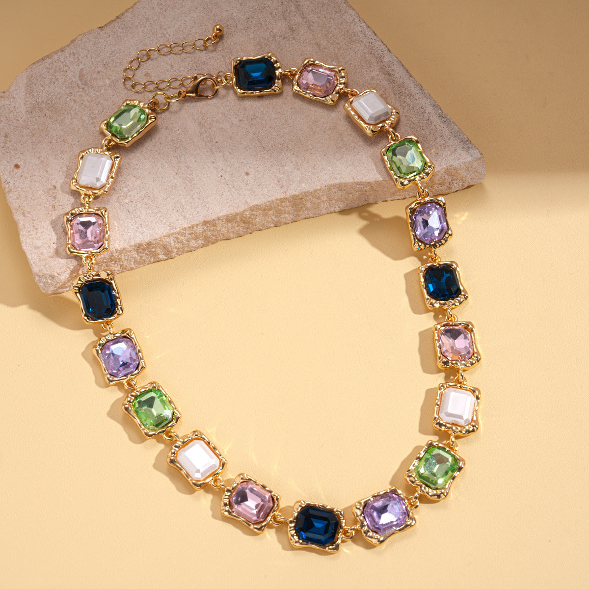 With Diamond Flower Ear Niche Design Clavicle Jewelry Set