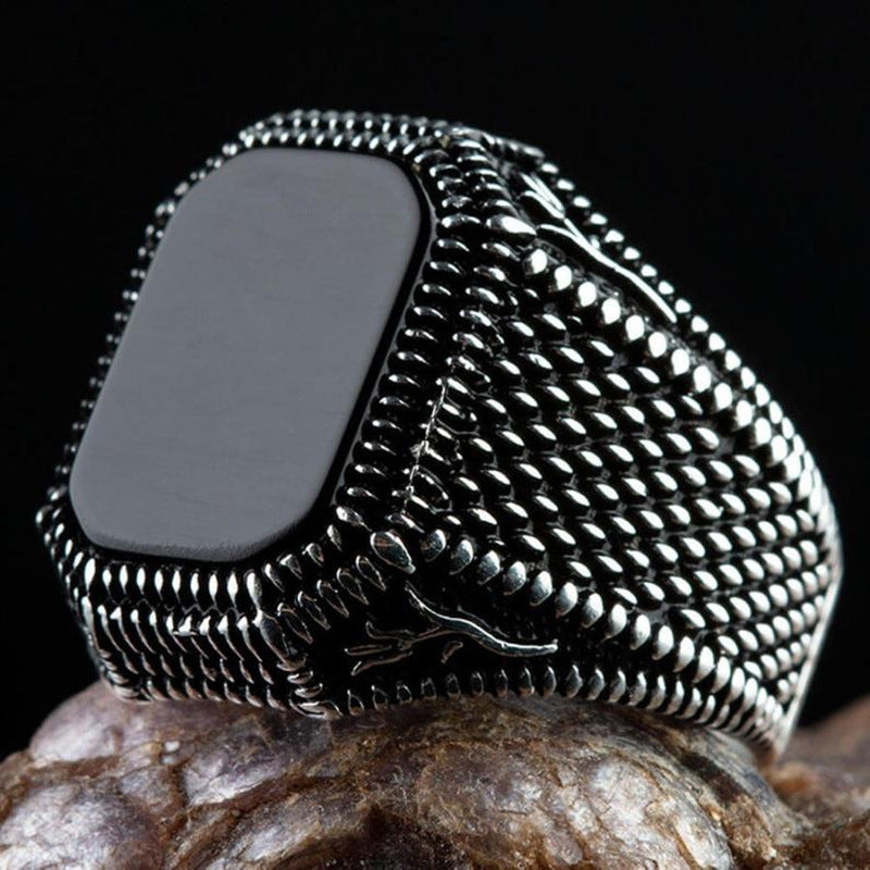 Men's Open Adjustable Copper Inlaid Fine Jewelry Rings