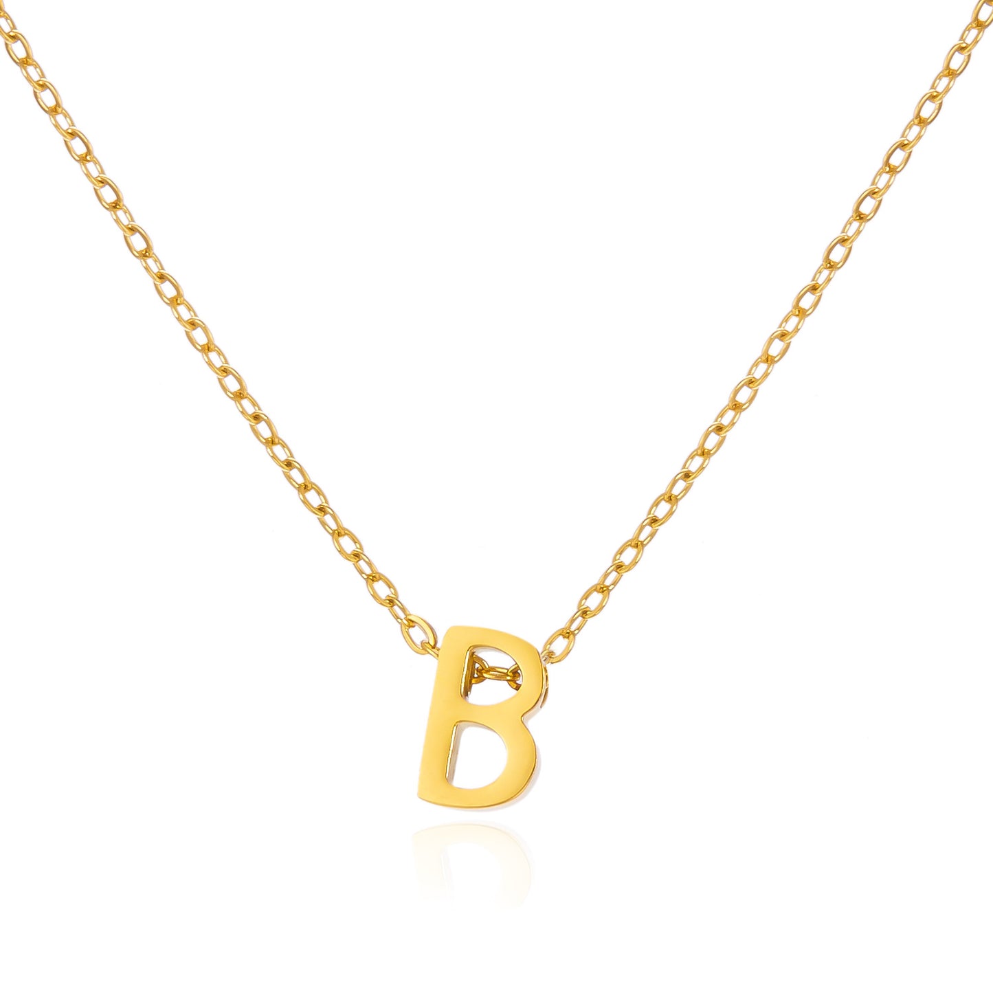 Letter Personalized Simple Stainless Steel Clavicle Pendants