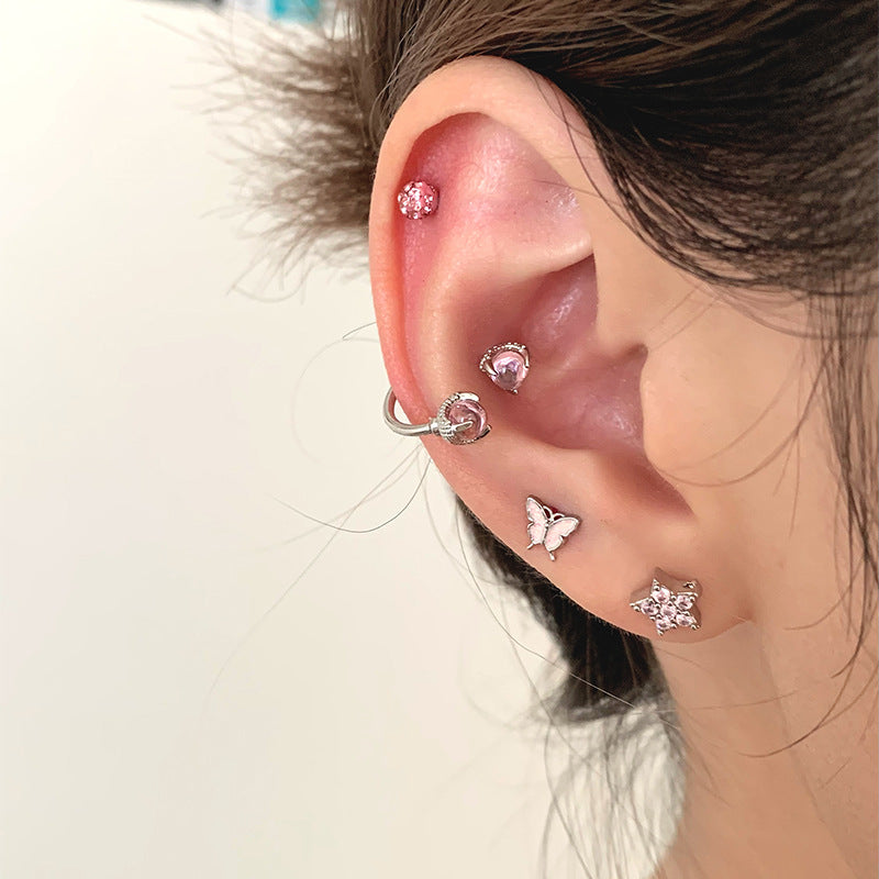 Fantasy Cochlear Ear Bone Advanced Sense Titanium Steel Flat Bottom Stud Earrings