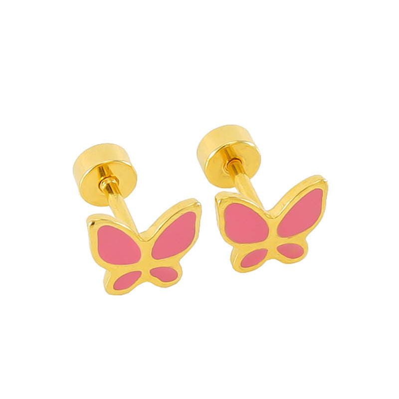 Women's Fashion Butterfly Ear Bone Cute Sweet Stainless Steel Rings