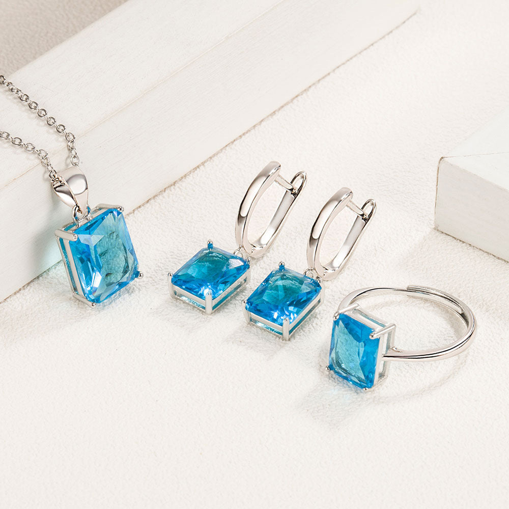 Romantic Fashion Rectangular Female Personality Square Ear Necklaces