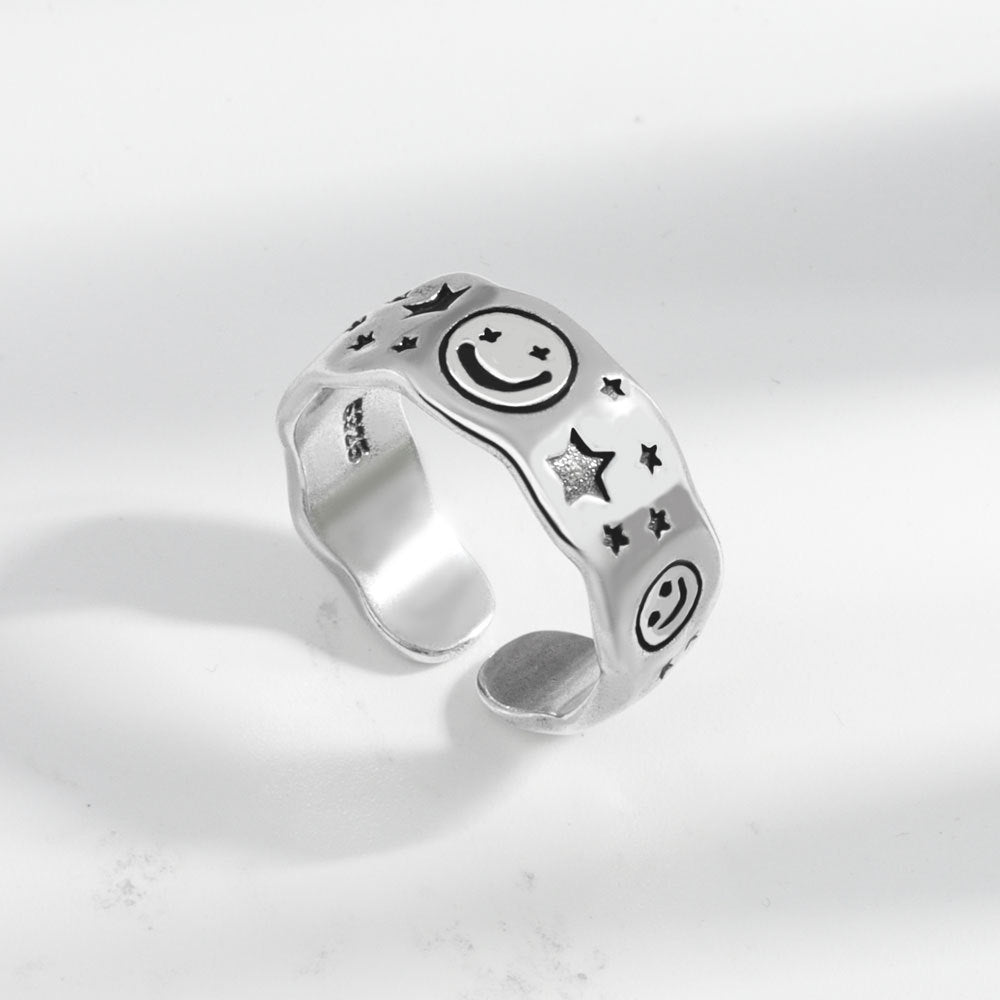 Trendy Unique Irregular Smiley Cold Style Rings