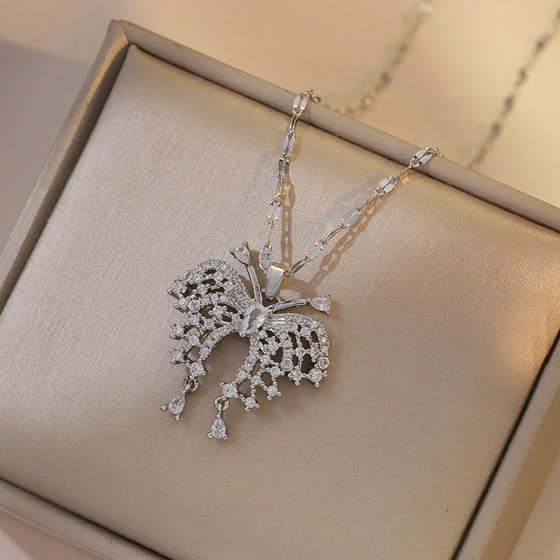 Women's Luxury Butterfly Full Diamond Fine Design Necklaces