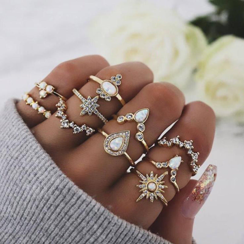 Clearance Vintage Creative Heart Hollow Butterfly Rings
