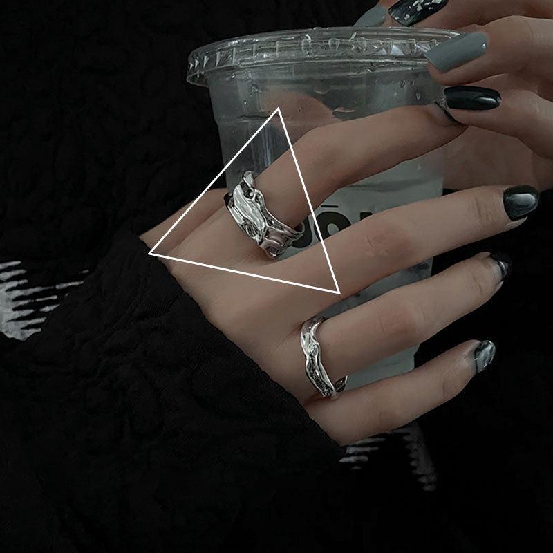Irregular Opening Adjustable Female Cold Wind Light Rings