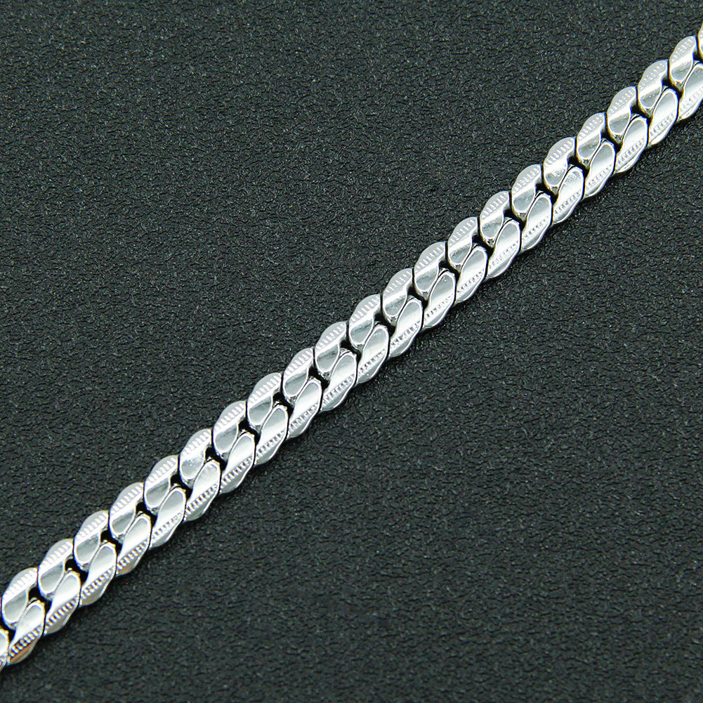 Women's & Men's & Glossy Titanium Steel Cuban Link Chain Cold Wind Bracelets