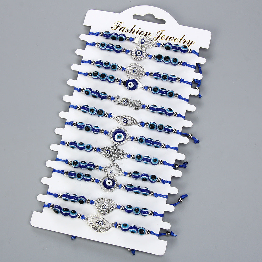 Women's Simple Gem Retro Geometric Sapphire Blue Bracelets