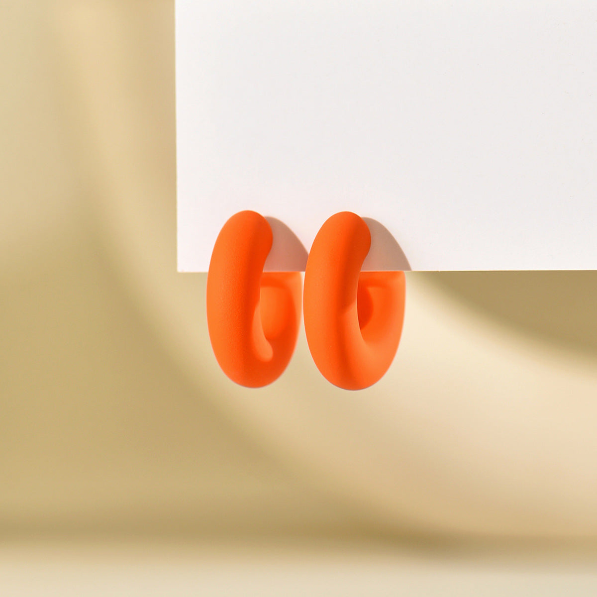 Small Ear Trendy Exquisite Acrylic Candy Color Rubber Effect Paint Rings