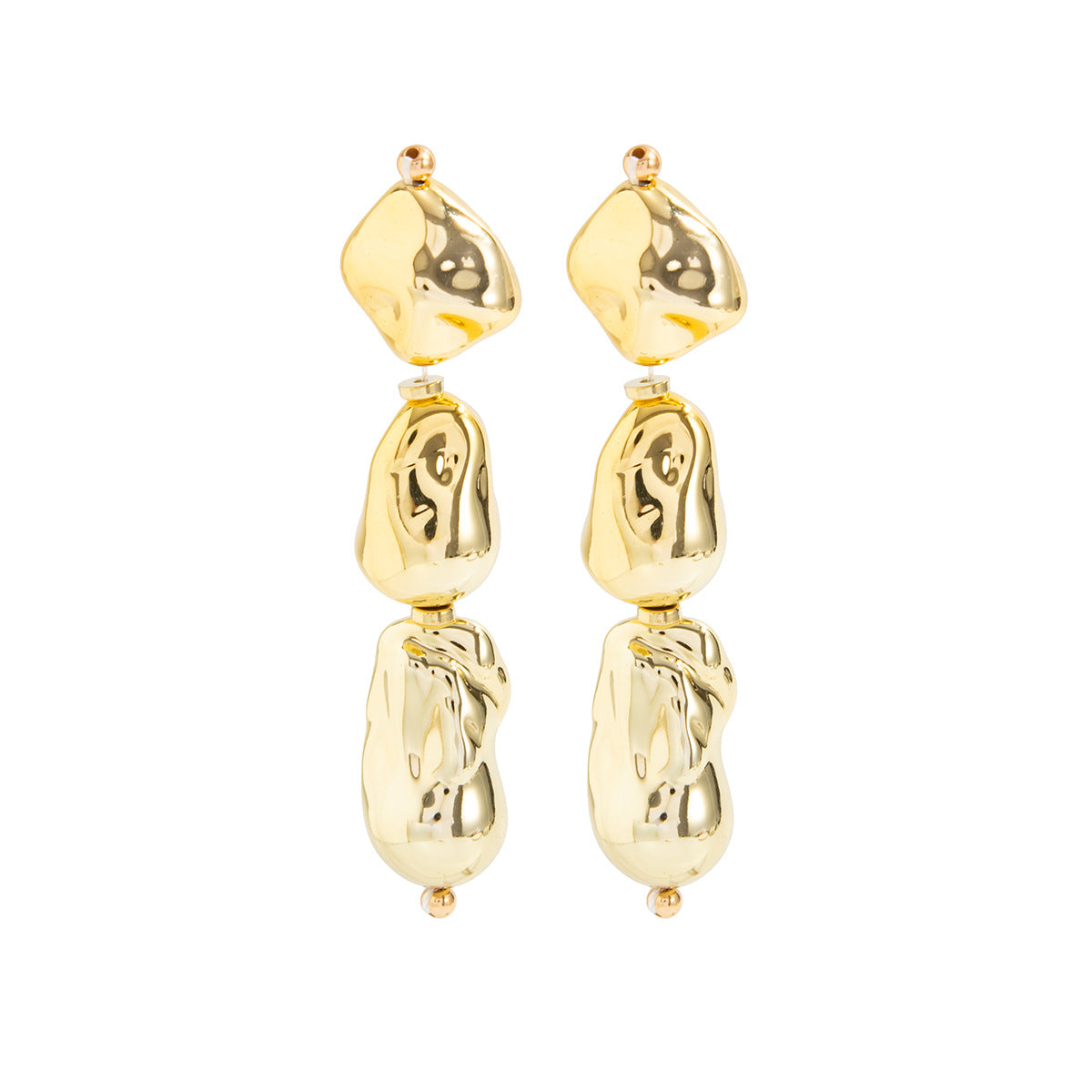 Women's Three-dimensional Metal Drop Oil Long Fringe Personalized Flower Earrings
