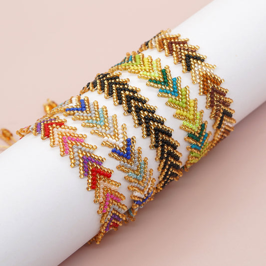 Women's Design Simple Style Bead Hand-woven Rainbow Bracelets