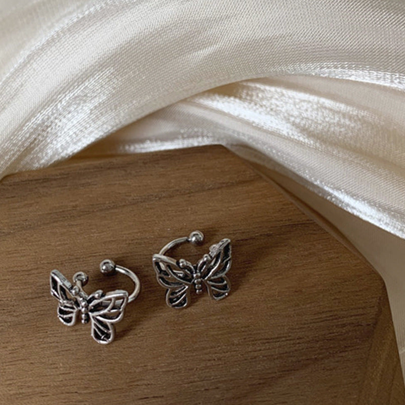 Butterfly Hollow Ear Clip Female Fashion Earrings