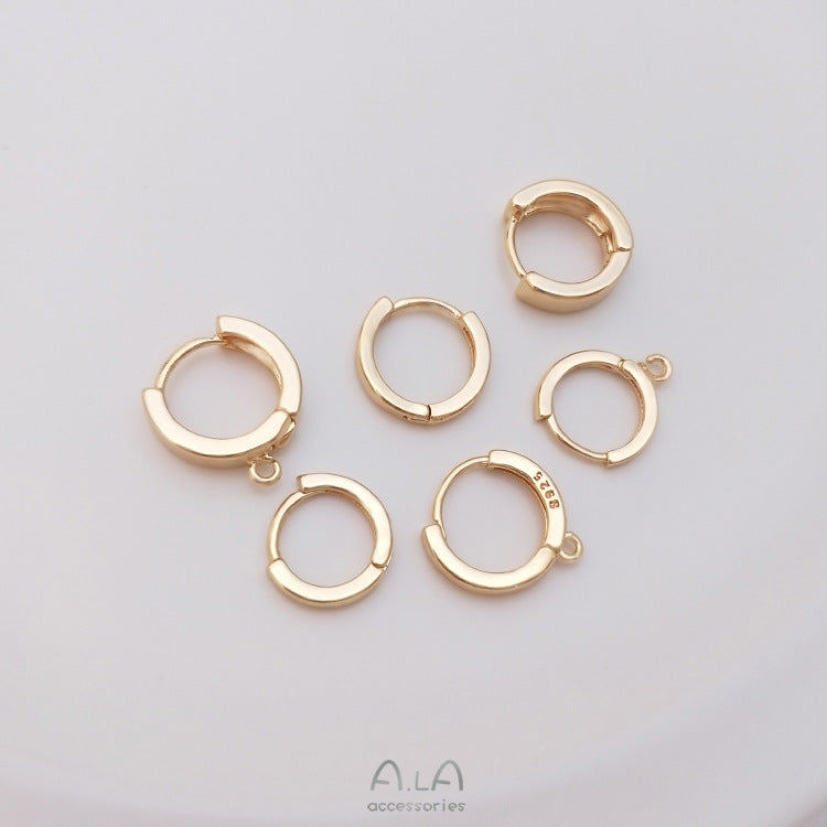 Gold-plated Color Retention Flat Ear Round Band Earrings