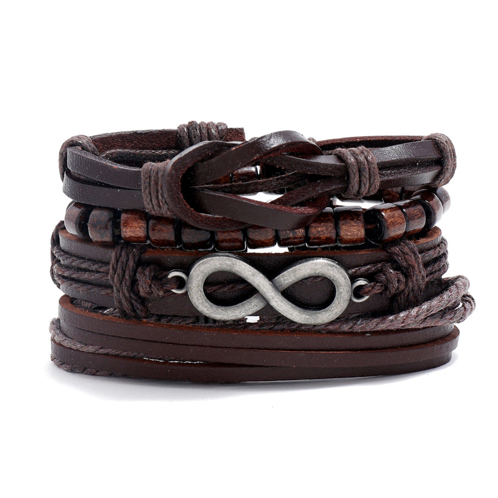 Women's & Men's & Simple Retro Set Braided Leather And Bracelets