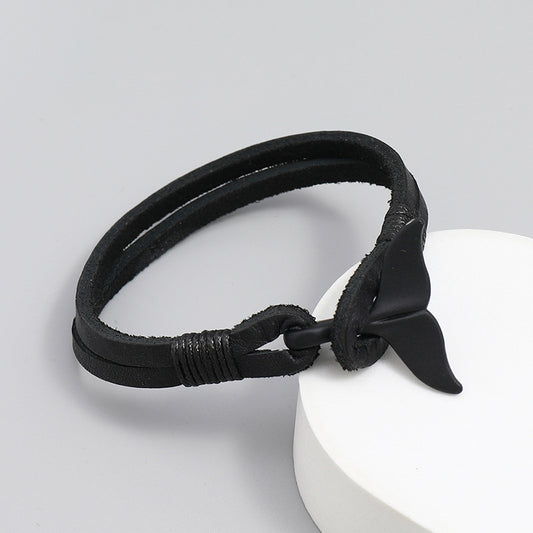 Men's Ornament Simple Fashion Black Mermaid Cattle Bracelets