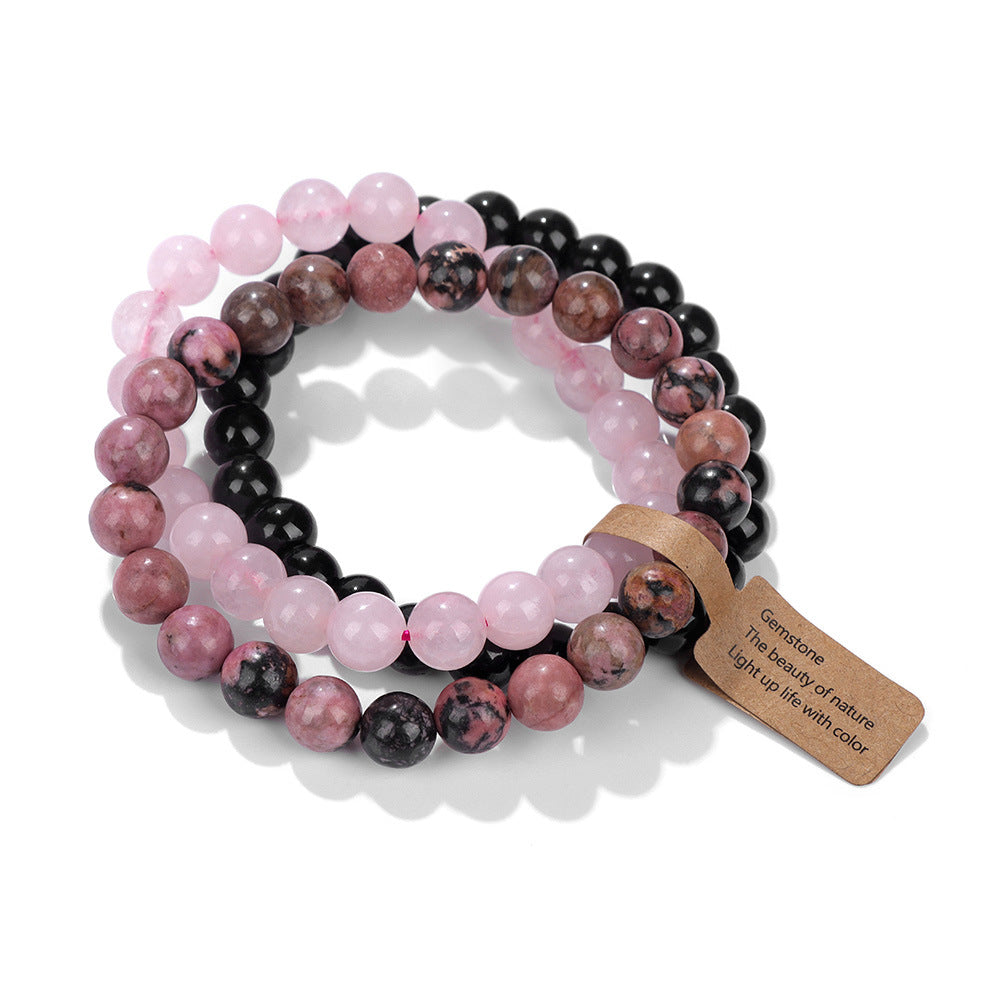 Bracelets de combinaison d'améthyste de perles de cristal de pierre naturelle pour femmes