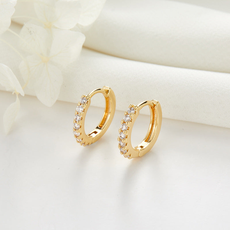 Women's Classic Style Simple Zircon Clip Temperamental Minority High-grade Ear Buckle