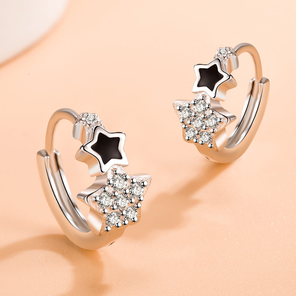 Boucles d'oreilles Clip Day simples en diamant incrusté de Zircon pour femmes