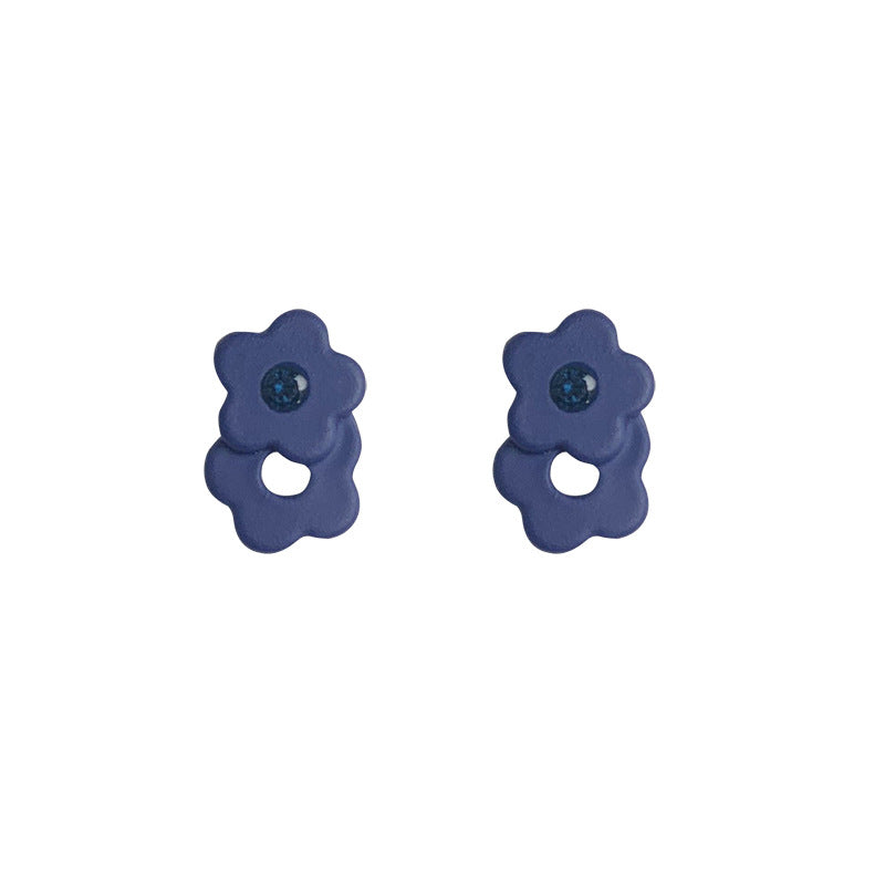 Women's Flower Royal Blue Simple Graceful Ear Clip Without Stud Earrings
