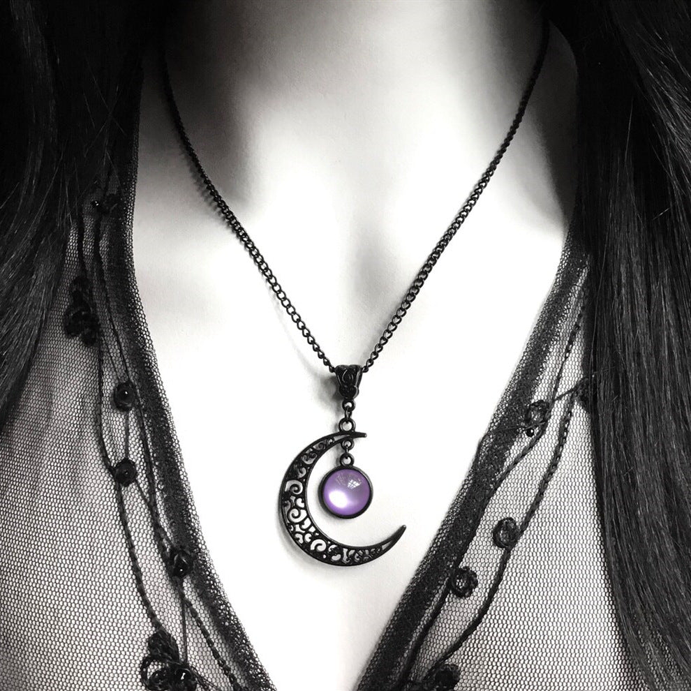 Unique Comfortable Punk Goth Moon Pendant Necklaces