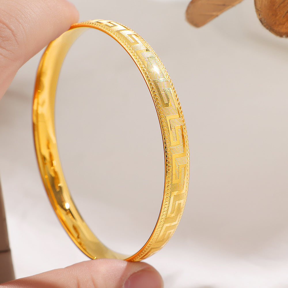 Women's Wall Pattern Fashion Simple Light Luxury High-grade Titanium Steel Does Bracelets