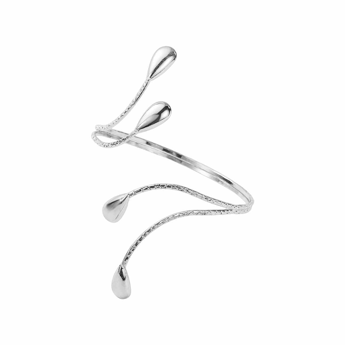Water Drop Leaves Open Armband Exaggerated Personalized Line Metal Bracelet
