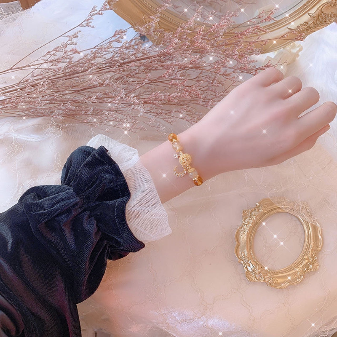 Bracelets rétro français de Style féminin de Citrine artificielle piézoélectrique