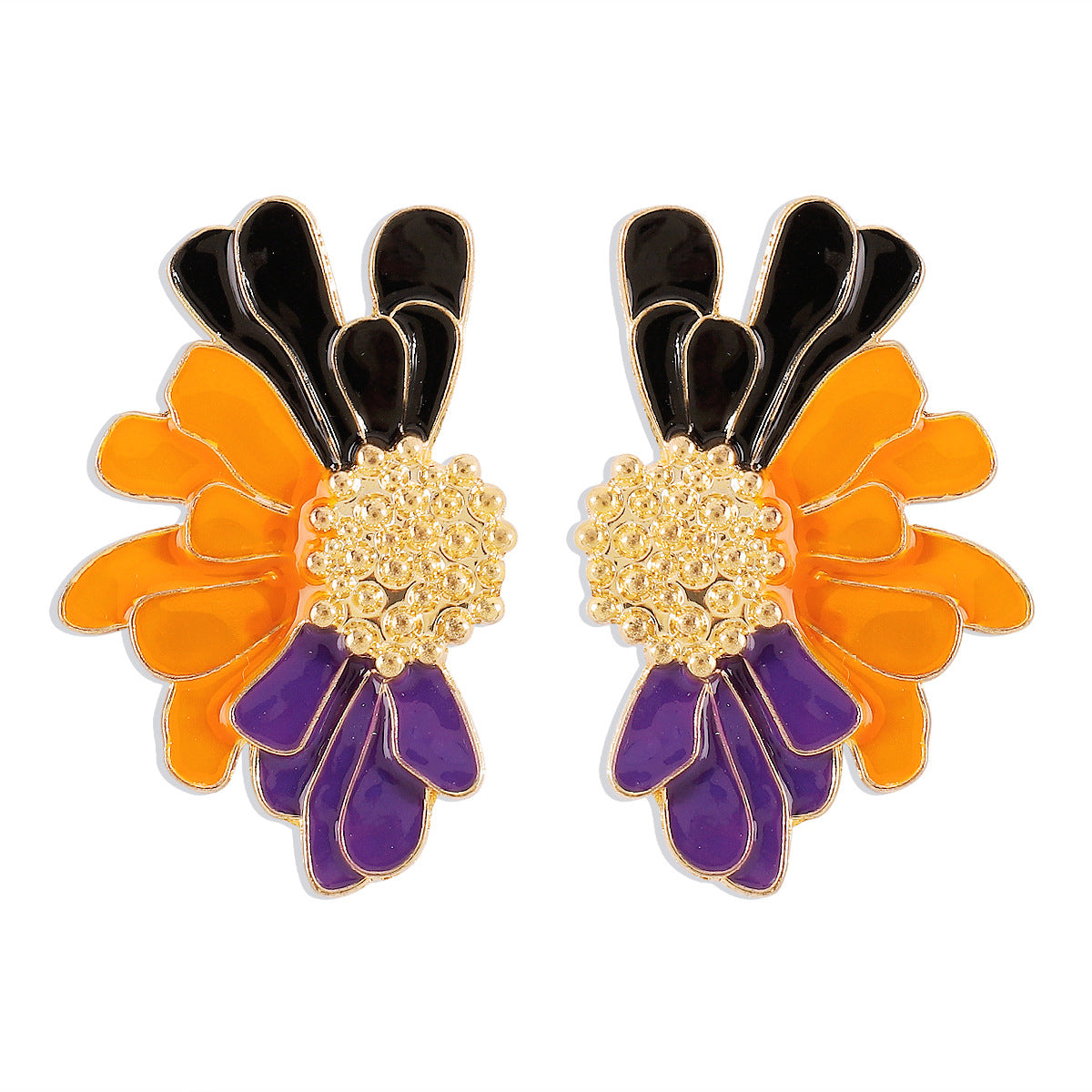 Boucles d'oreilles à motif de tempérament féminin en alliage vintage