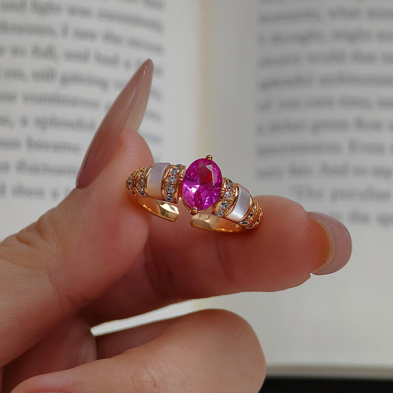 Mist Shell Diamond Female Dopamine White Light Luxury Temperament High-grade Rings