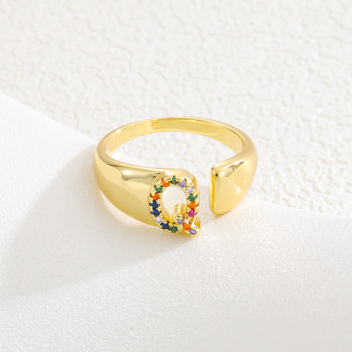 Letters Gold Plated Cell Phone Finger Ring