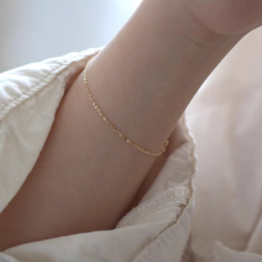 Women's Korean Style Sterling Sier Gold-plated Naked Chain Bracelets