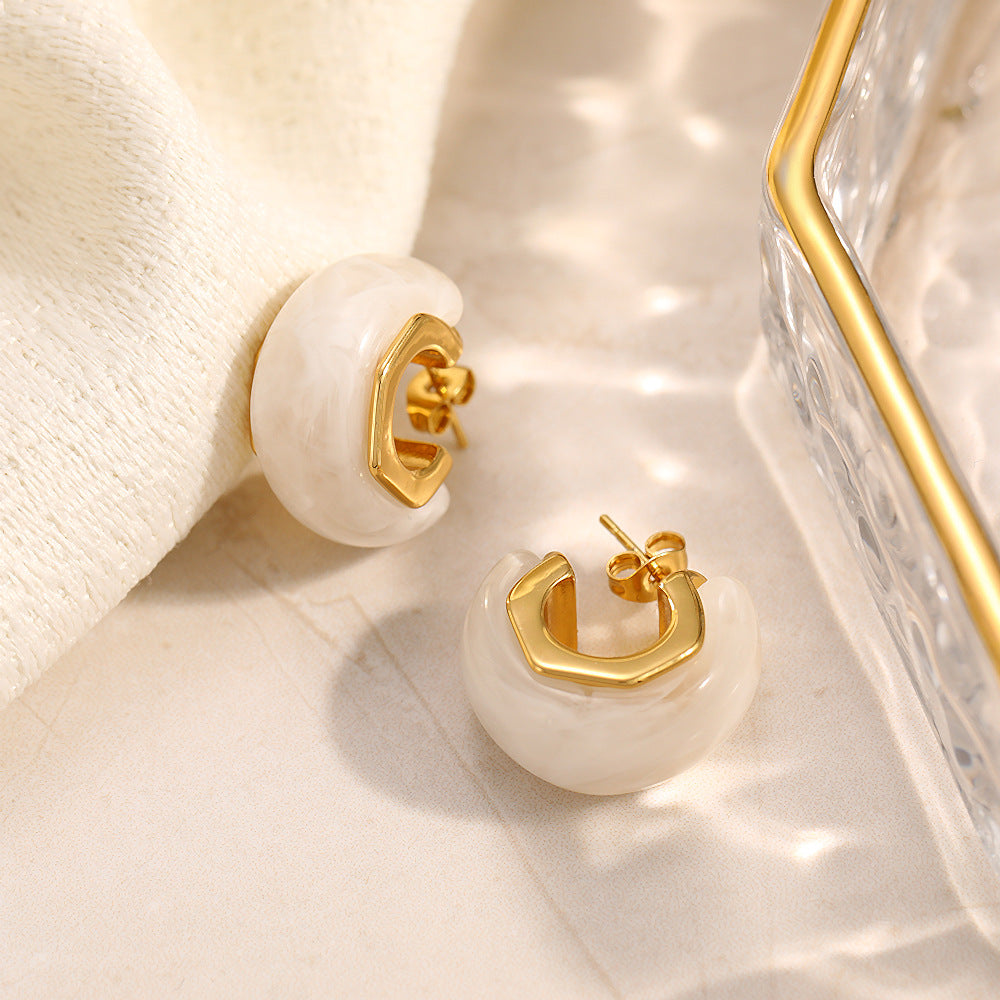 Steel Artistic Retro Style Shaped Large Earrings