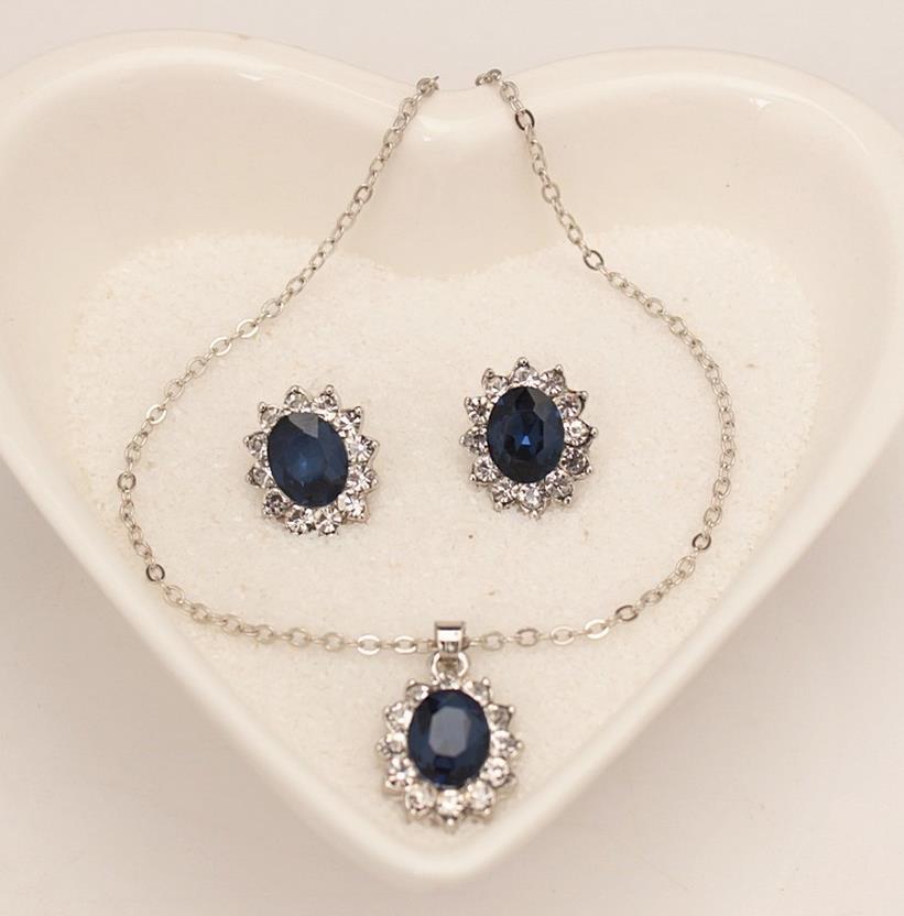 Fashion Suit Best-selling Sapphire Ear Gold Jewelry Set