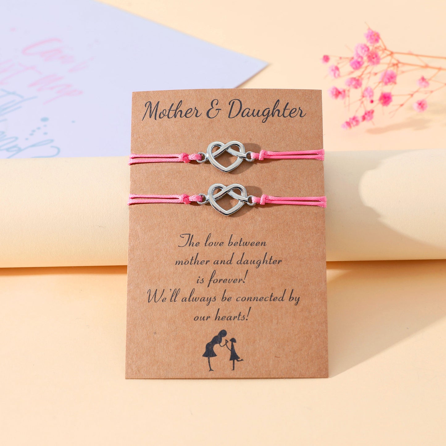 Fine Throw Alloy Knotted Heart Exquisite Woven Card Bracelets