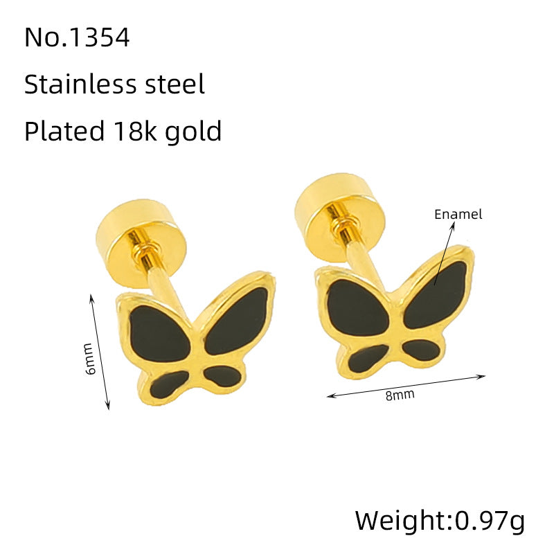 Women's Fashion Butterfly Ear Bone Cute Sweet Stainless Steel Rings