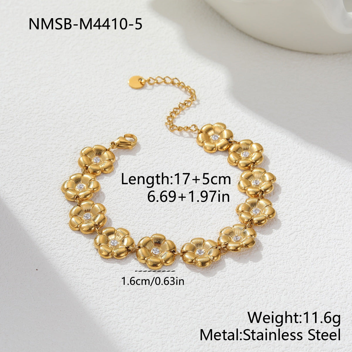Women's Stainless Steel French Style Retro Camellia Zircon Jewelry Set