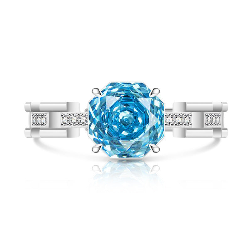 Rose Cut Inlaid Super Flash Fashion Live Ring
