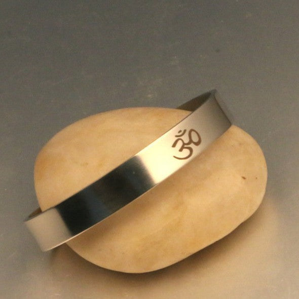Indian Sanskrit Ohm Logo Opening Stainless Ring