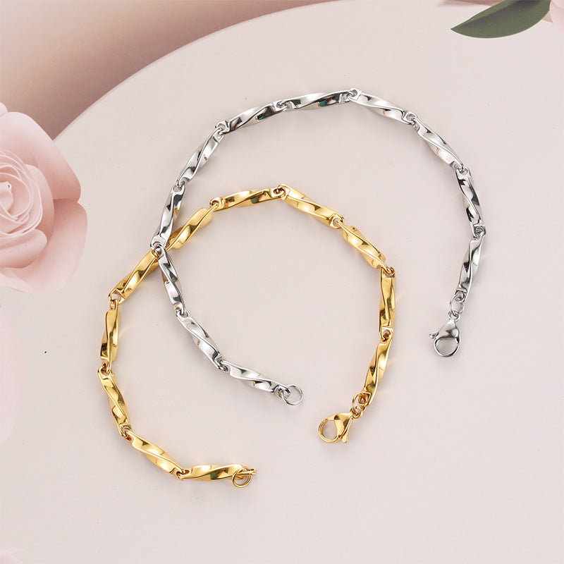 Women's Luxury Mobius Titanium Steel Gold Hip Bracelet