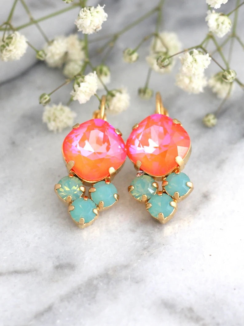 Women's Ethnic Style Colorful Eardrops Atmosphere Exotic Earrings