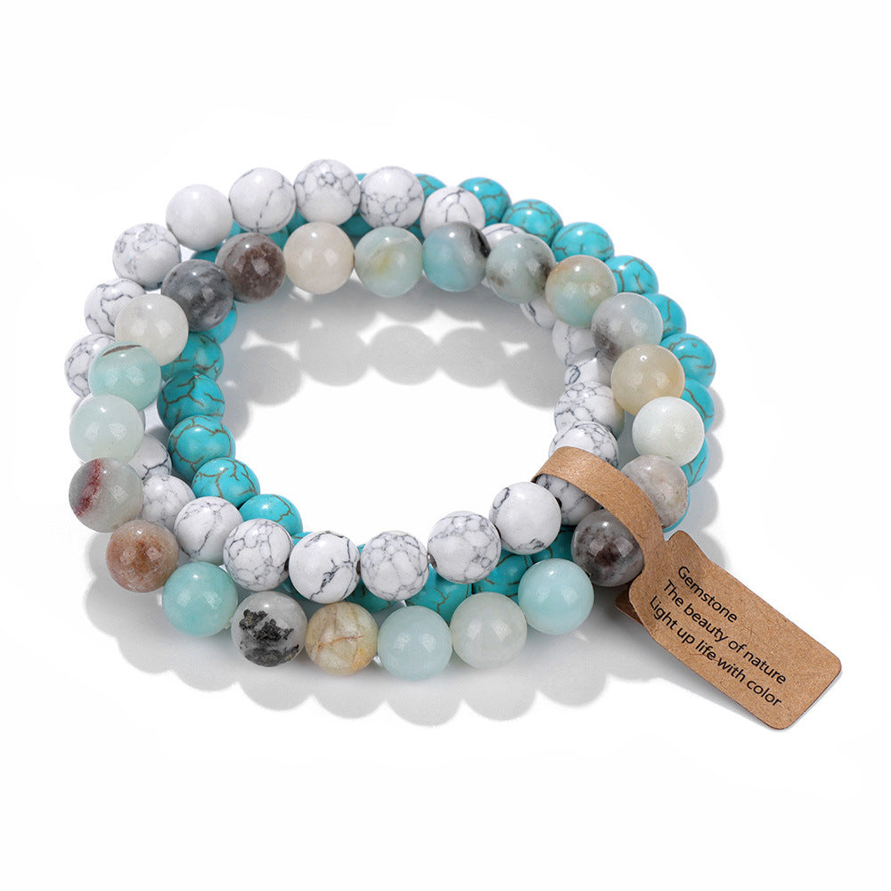 Bracelets de combinaison d'améthyste de perles de cristal de pierre naturelle pour femmes