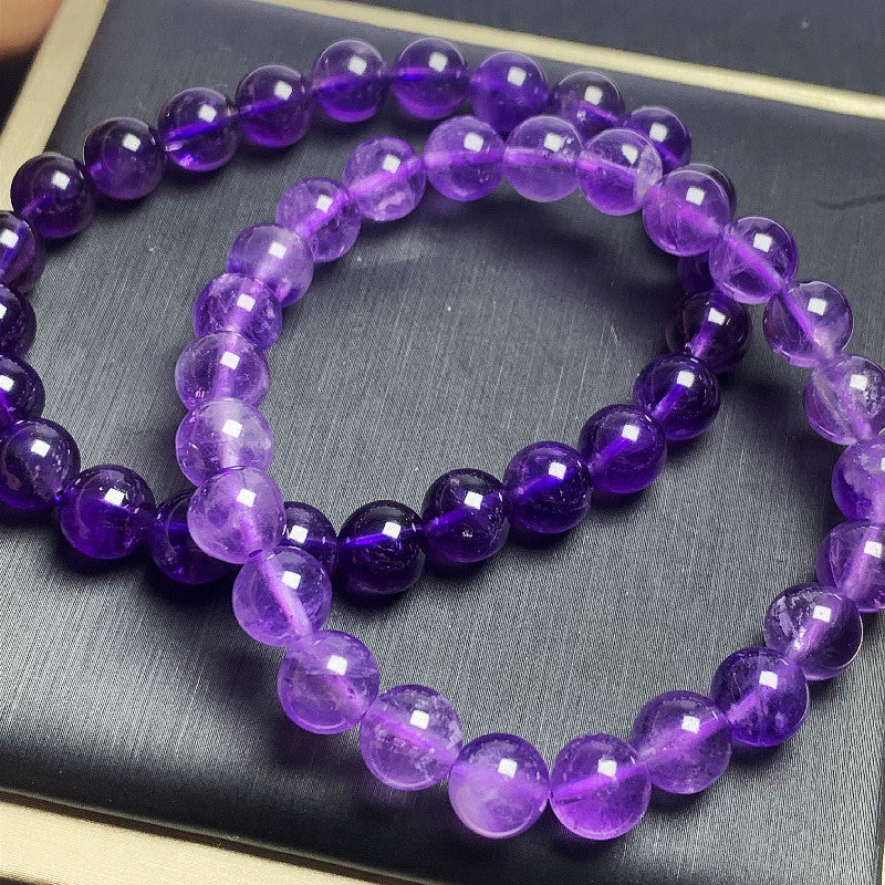 Natural Amethyst Dark Purple Transparent Lavender Bracelets