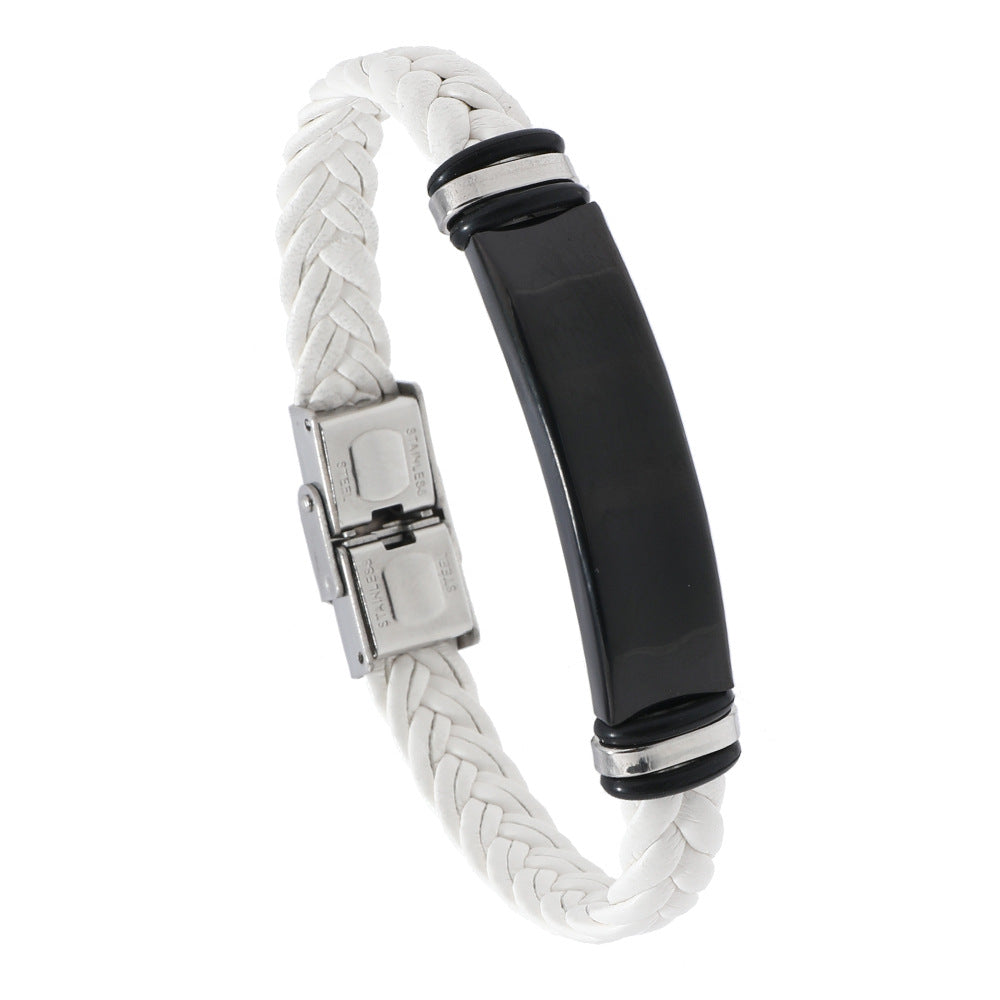 Men's Woven Jewelry Stainless Steel Simple Glossy Bracelets