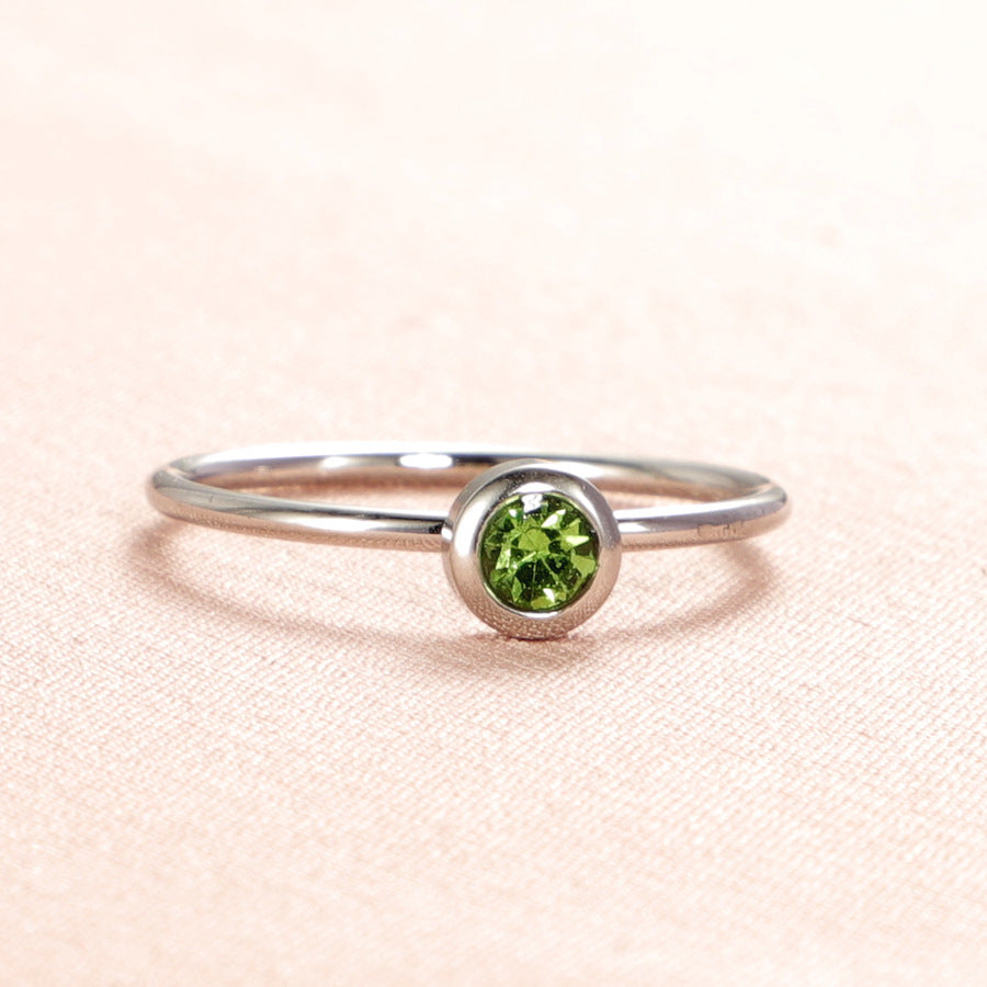 With Birthday Stone Personality Simple Birthstone Rings