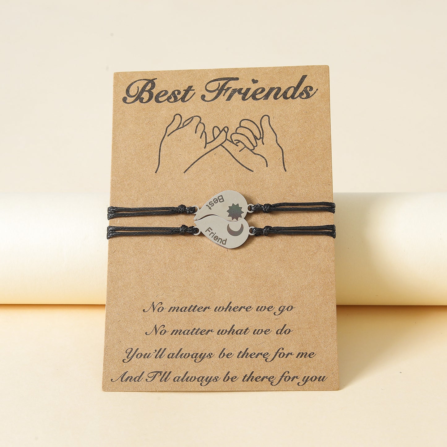 Good Friend Card Stainless Steel Laser Bracelets