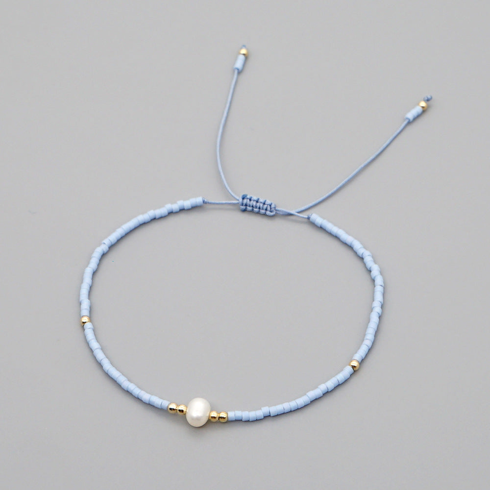 Women's Small Beads Handmade Beaded Natural Freshwater Pearl Bracelets